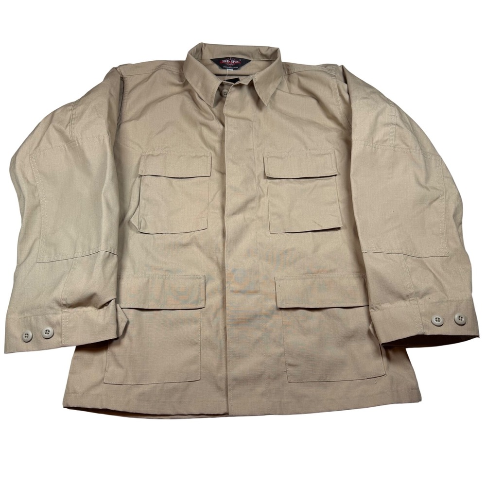 TRU-SPEC Mens Khaki BDU Ripstop Tactical Jacket Coat 1310004 Medium Regular NWT